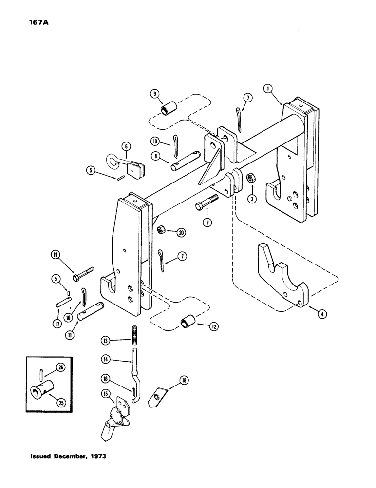 Схема запчастей Case IH 1170 - (167A) - QUICK HITCH COUPLER (09) - CHASSIS/ATTACHMENTS