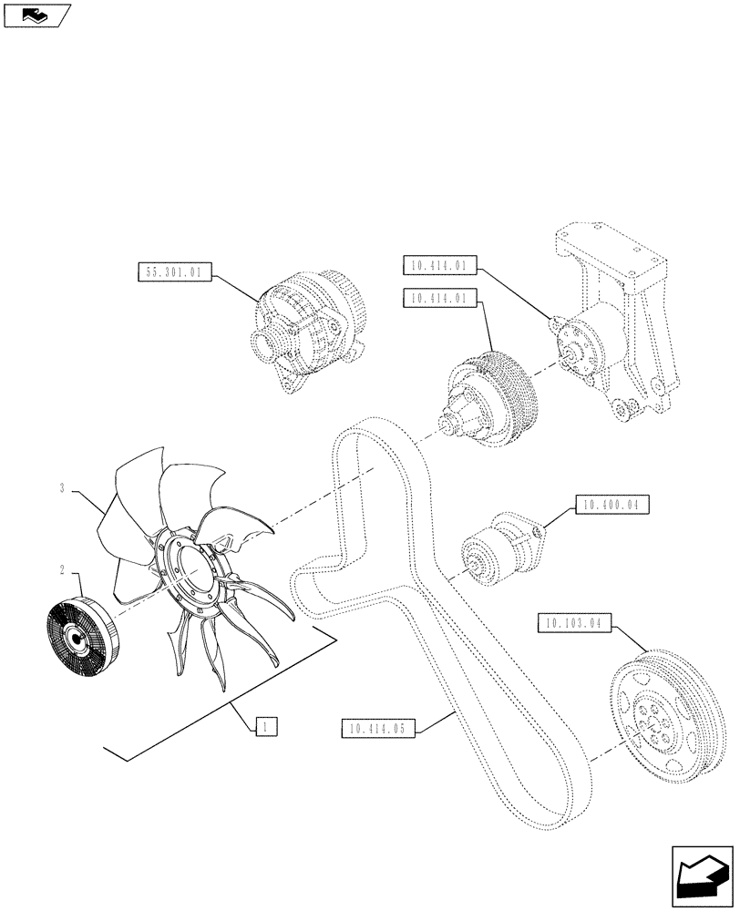 Схема запчастей Case IH PUMA 130 - (10.414.02) - VAR - 390009 - ENGINE - FAN - PUMA 130 (10) - ENGINE