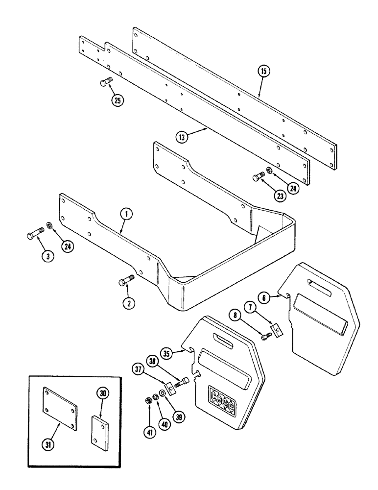 Схема запчастей Case IH 2090 - (9-500) - WEIGHT SUPPORT FRAME & SIDE RAILS, WITH 24-1/4 INCH (615.95 MM) INSIDE WIDTH OF WEIGHT SUPPORT FRAME (09) - CHASSIS/ATTACHMENTS