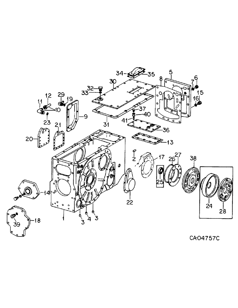 Схема запчастей Case IH 4568 - (07-18) - DRIVE TRAIN, FRONT AXLE CENTER FRAME (04) - Drive Train