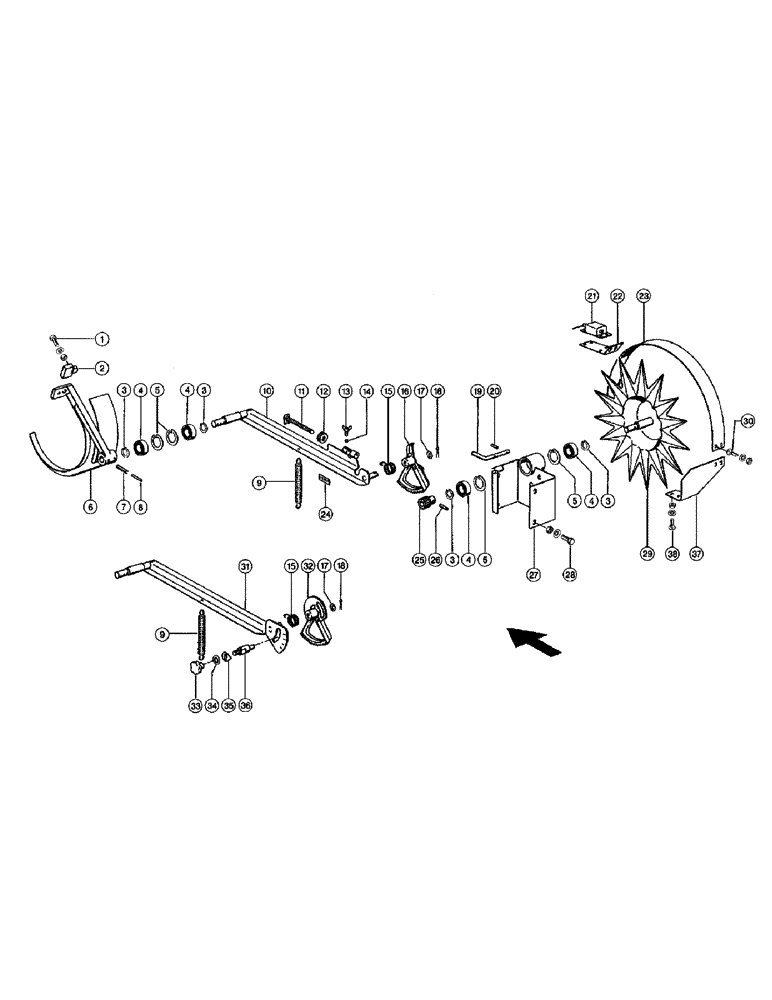 Схема запчастей Case IH 110 - (026) - KNOTTER TRIP MECHANISM (15) - TYING MECHANISM