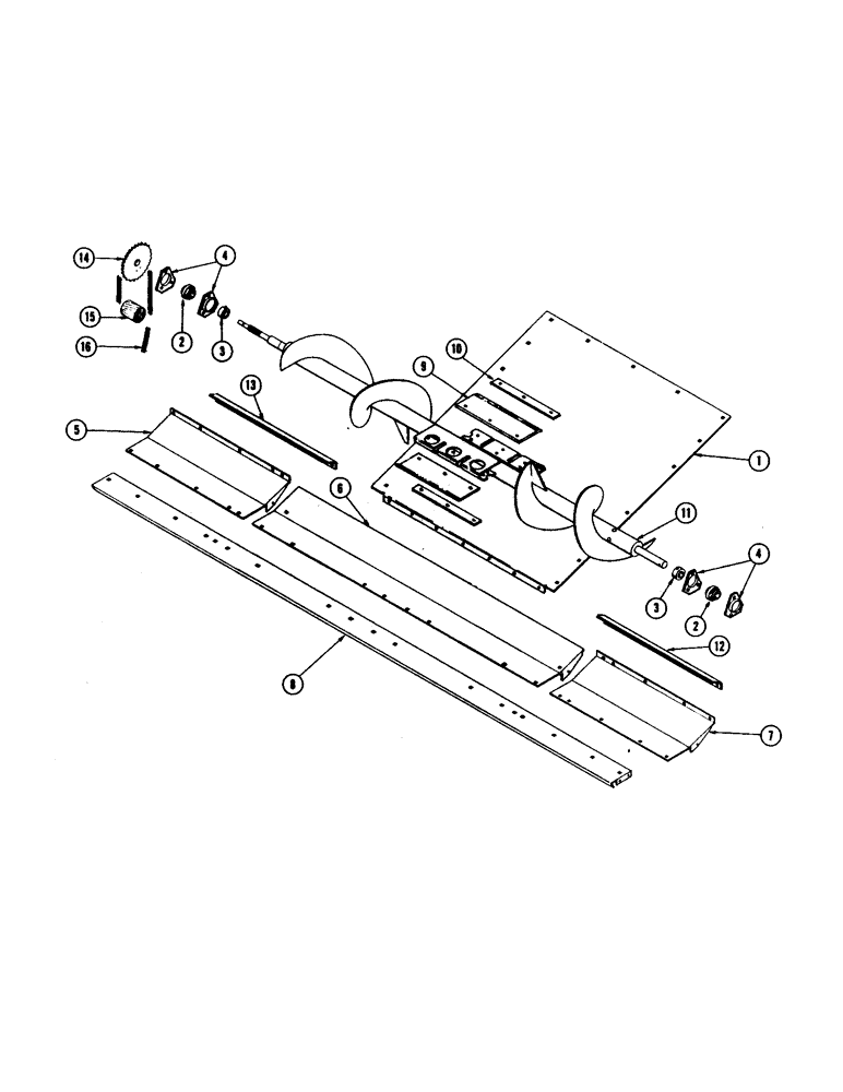 Схема запчастей Case IH 303 - (30) - CROSS AUGER TROUGH, 303 - 304 (58) - ATTACHMENTS/HEADERS