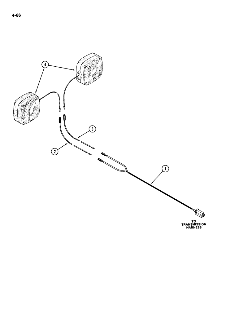 Схема запчастей Case IH 2094 - (4-066) - PLATFORM LAMP WIRING, TRACTOR WITHOUT CAB (04) - ELECTRICAL SYSTEMS