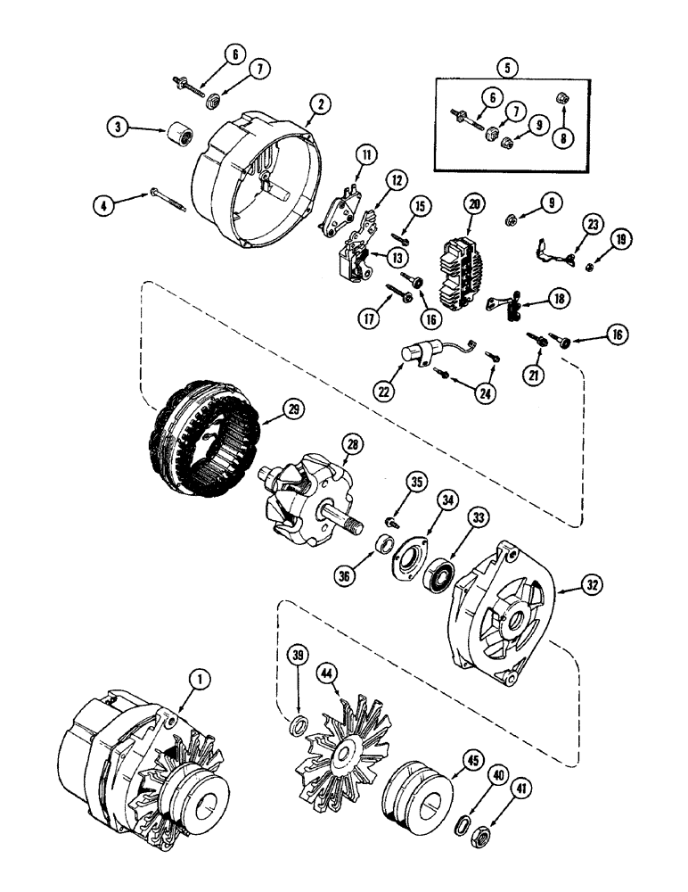 Схема запчастей Case IH 3294 - (4-098) - A164233 ALTERNATOR (04) - ELECTRICAL SYSTEMS