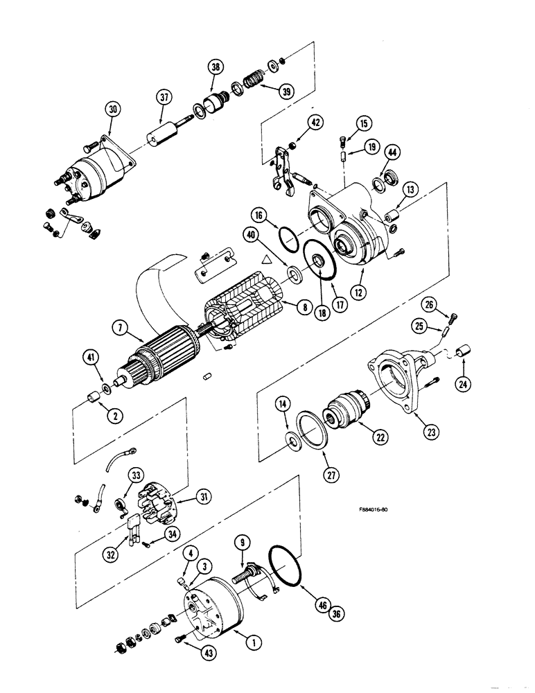 Схема запчастей Case IH 9150 - (4-40) - STARTER ASSEMBLY, LATER STYLE (04) - ELECTRICAL SYSTEMS