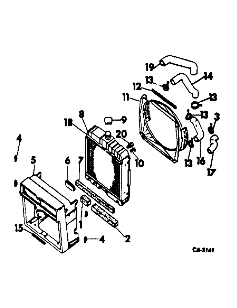 Схема запчастей Case IH HYDRO 86 - (06-02) - COOLING, RADIATOR, RADIATOR SUPPORT, FAN SHIELD AND CONNECTORS Cooling