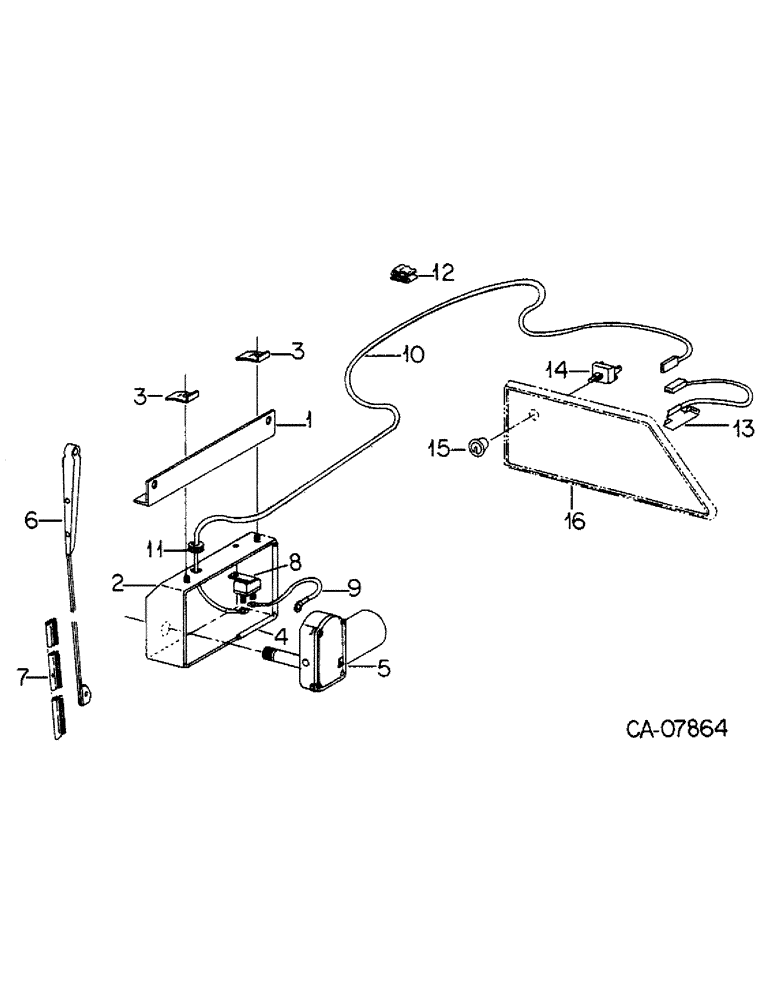 Схема запчастей Case IH 5488 - (08-27) - ELECTRICAL, REAR WINDOW WIPER (06) - ELECTRICAL