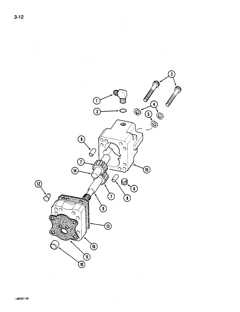 Схема запчастей Case IH 9180 - (3-12) - FUEL PUMP GEAR 855 ENGINE (03) - FUEL SYSTEM