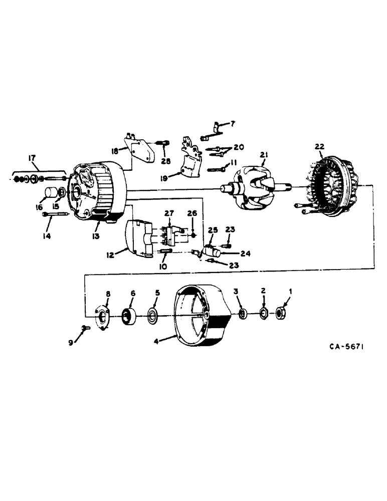 Схема запчастей Case IH 1460 - (08-019) - ALTERNATOR-GENERATOR, WITH INTEGRAL SOLID STATE VOLTAGE REGULATOR, 72 AMP (06) - ELECTRICAL