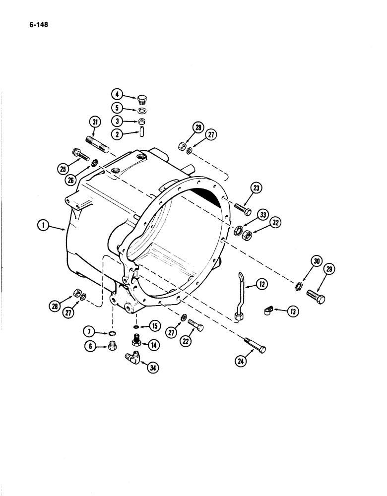 Схема запчастей Case IH 4894 - (6-148) - CLUTCH HOUSING (06) - POWER TRAIN