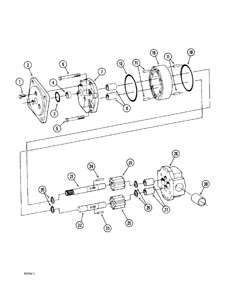 Схема запчастей Case IH 9310 - (6-030) - TRANSMISSION ASSEMBLY, LUBRICATION PUMP (06) - POWER TRAIN