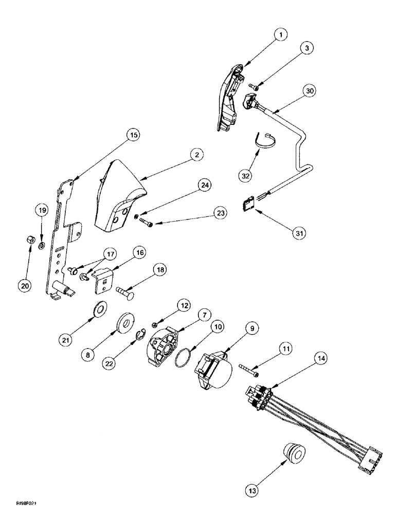 Схема запчастей Case IH MX270 - (3-046) - HAND THROTTLE, MX240, MX270 (03) - FUEL SYSTEM