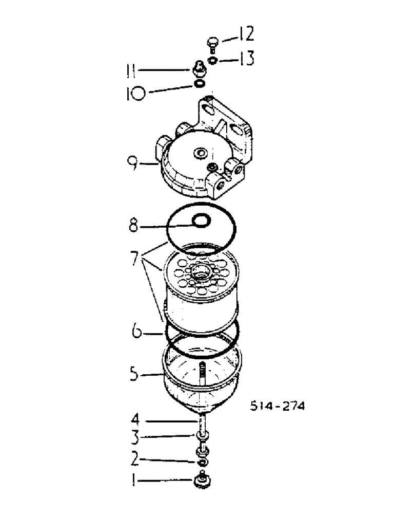 Схема запчастей Case IH 454 - (12-74) - FUEL FILTER, BOSCH INJECTION C.R. PUMP Power