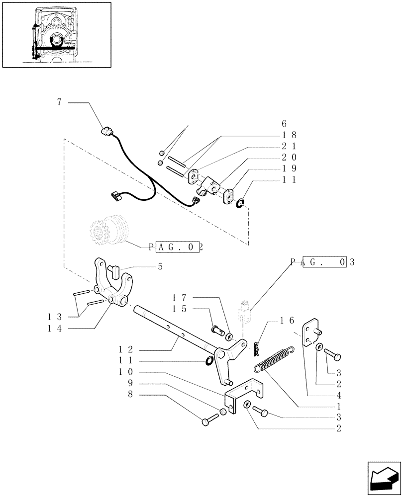 Схема запчастей Case IH PUMA 165 - (1.32.3[01]) - (VAR.146) SUPP. GEAR REDUCTION UNIT FOR FULL POWER SHIFT - REDUCTION UNIT CONTROLS (03) - TRANSMISSION