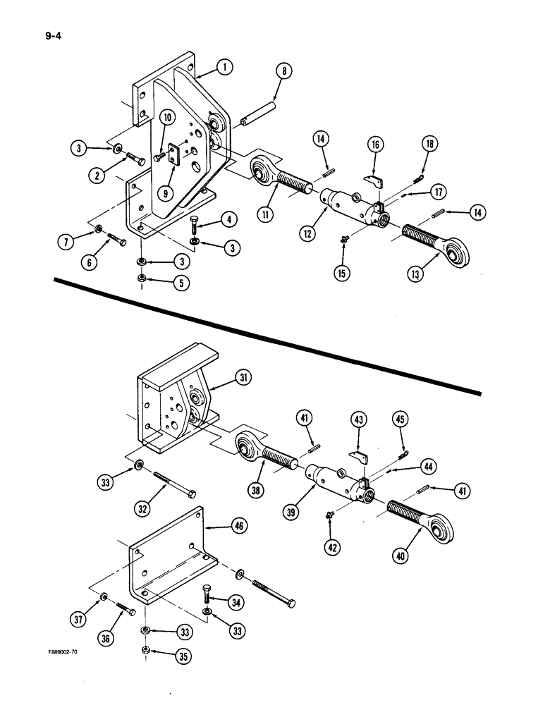 Схема запчастей Case IH 9150 - (9-04) - HITCH UPPER LINK MOUNT, WITHOUT PTO (09) - CHASSIS/ATTACHMENTS