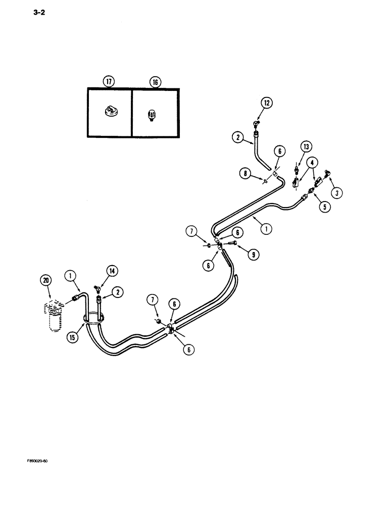 Схема запчастей Case IH 9180 - (3-02) - FUEL LINE SYSTEM (03) - FUEL SYSTEM