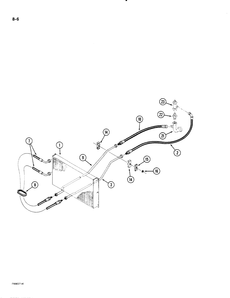 Схема запчастей Case IH STEIGER - (8-06) - HYDRAULIC SYSTEM, OIL COOLER LINES (08) - HYDRAULICS