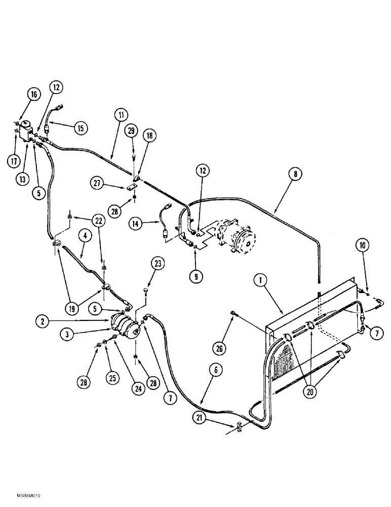 Схема запчастей Case IH 9380 - (9-102) - CAB AIR CONDITIONING PLUMBING, CONDENSER AND RECEIVER-DRIER (09) - CHASSIS/ATTACHMENTS