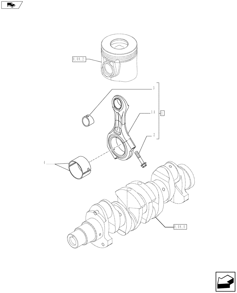 Схема запчастей Case IH F5AE5484C A001 - (0.08.1) - CONNECTING ROD (10) - ENGINE