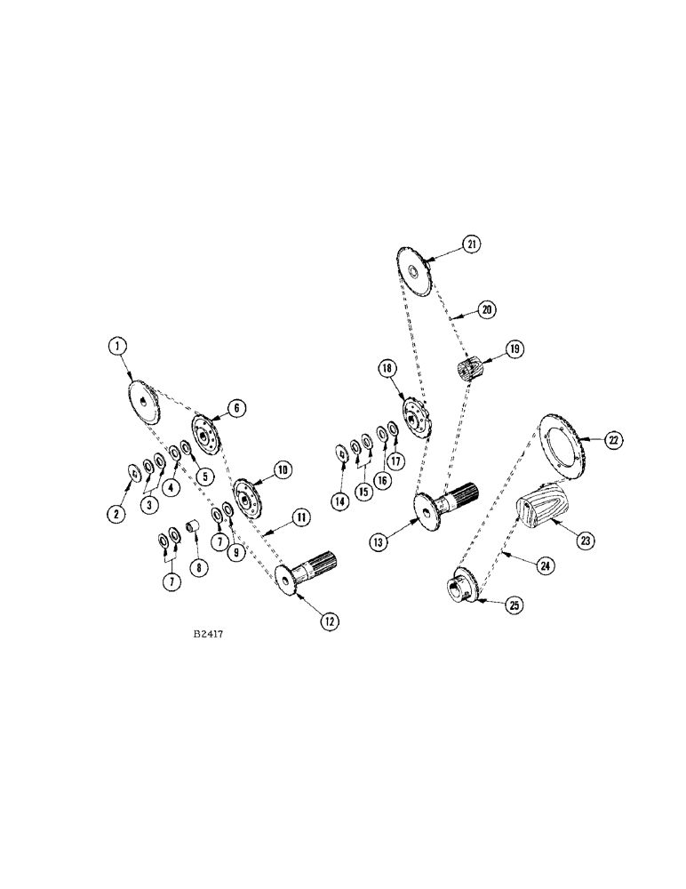 Схема запчастей Case IH 460 - (070[1]) - ELEVATOR DRIVE CHAINS AND TIGHTENERS, BEFORE S/N 8361801 (60) - PRODUCT FEEDING