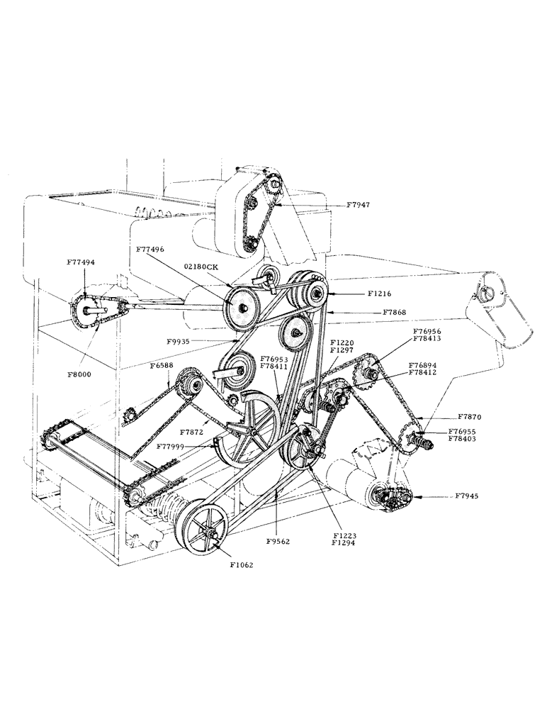 Схема запчастей Case IH 800 - (006) - DRIVE CHAINS (05) - SERVICE & MAINTENANCE