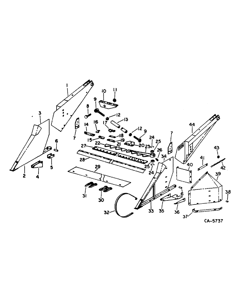 Схема запчастей Case IH 810 - (C-27) - GRAIN HEADER, HART CARTER FLOATING CUTTER BAR, CUTTING PARTS FOR HEADERS W/S/N 26001 & AFT (58) - ATTACHMENTS/HEADERS