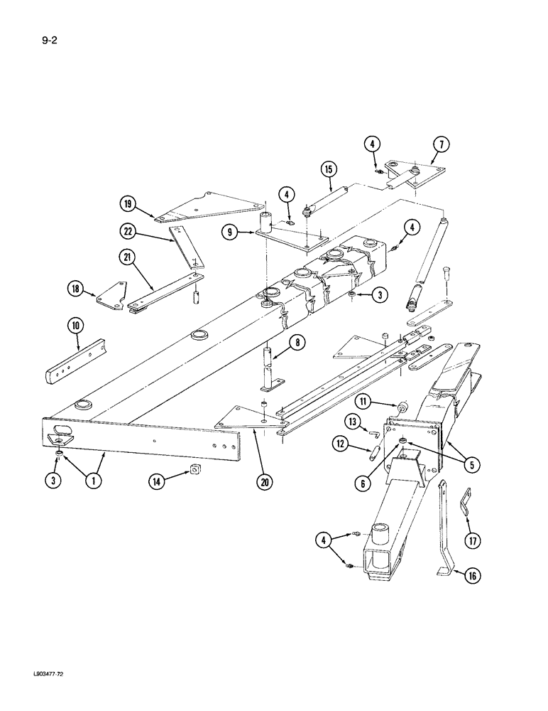 Схема запчастей Case IH 735 - (9-02) - MAIN FRAME 