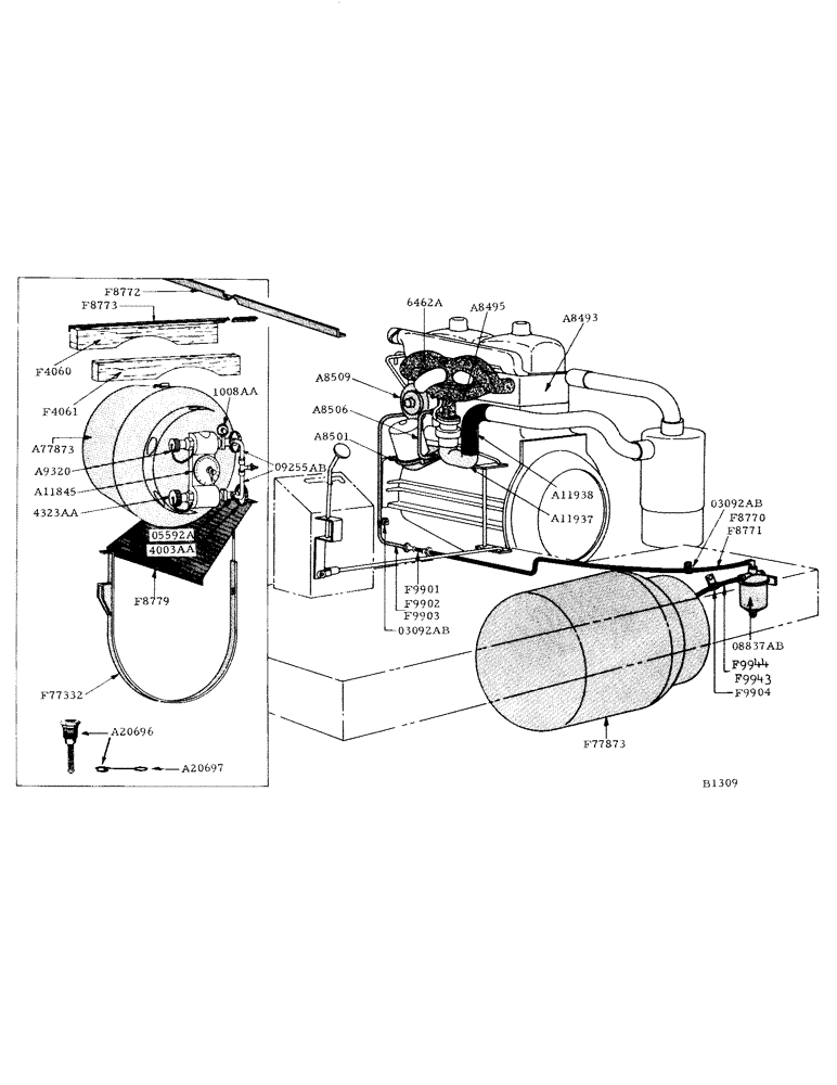 Схема запчастей Case IH 800 - (154) - L.P. FUEL SYSTEM (10) - ENGINE