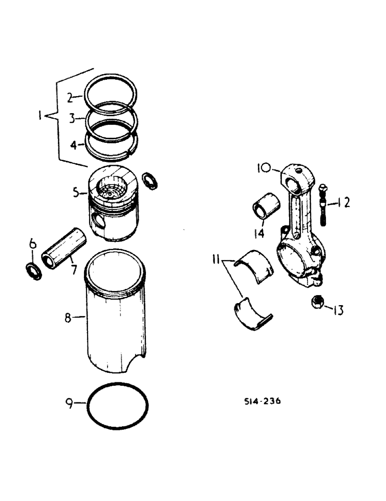 Схема запчастей Case IH 385 - (12-13) - POWER, CONNECTING ROD, PISTONS AND SLEEVE Power