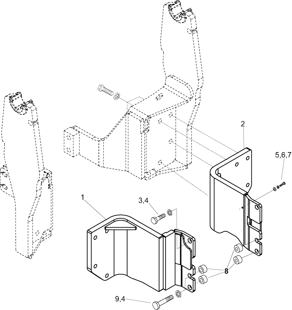 Схема запчастей Case IH LX720 - (39.100.AJ[02]) - VAR - 716454026 - REAR UPRIGHT MOUNTING BRACKET FOR JX1085C, 1095C, FARMALL 85C, 95C TRACTOR (39) - FRAMES AND BALLASTING