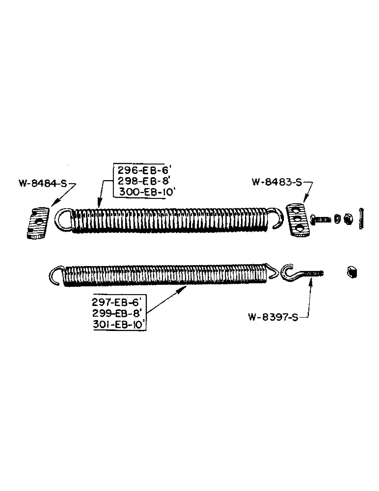 Схема запчастей Case IH WPH - (44) - LIFT SPRINGS, WPA PLOW, 6 FOOT, 8 FOOT, 10 FOOT, 