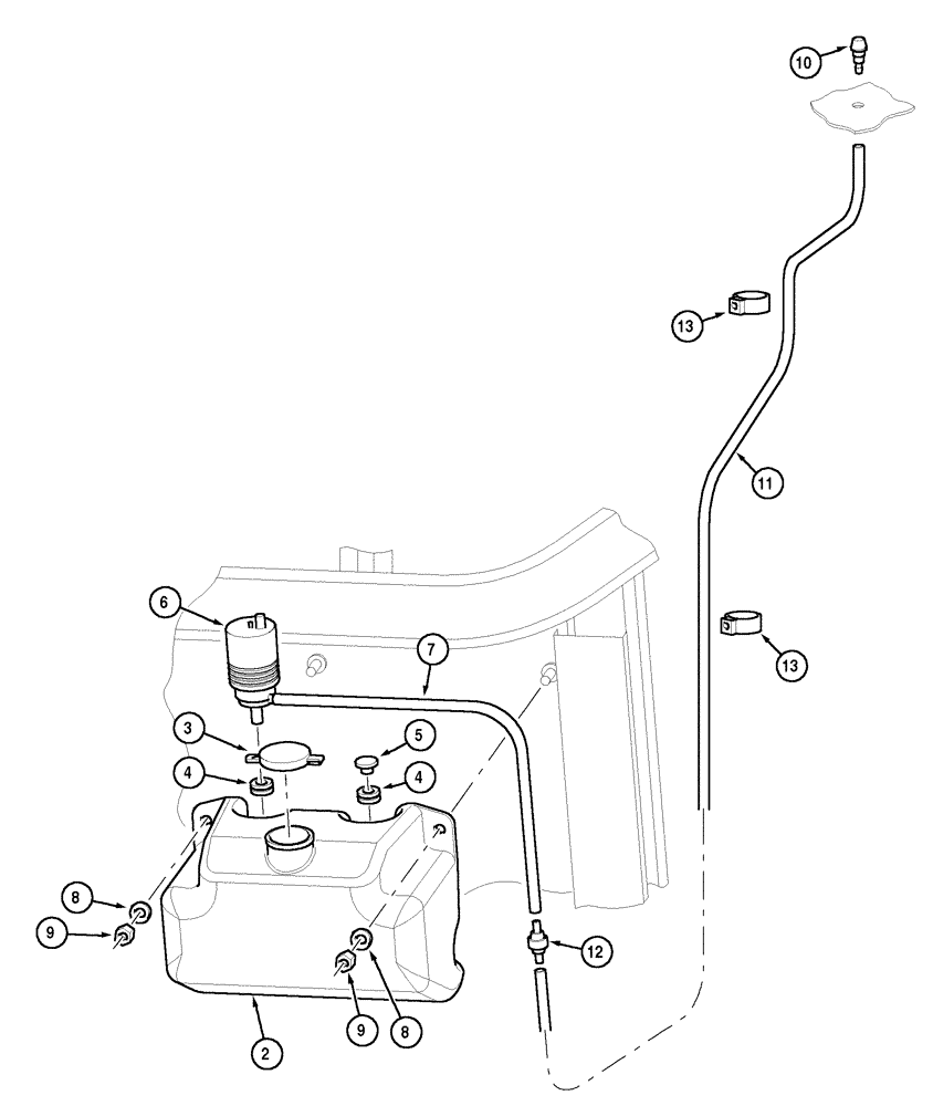 Схема запчастей Case IH MX80C - (04-33) - WINDSCREEN WASHER (04) - ELECTRICAL SYSTEMS