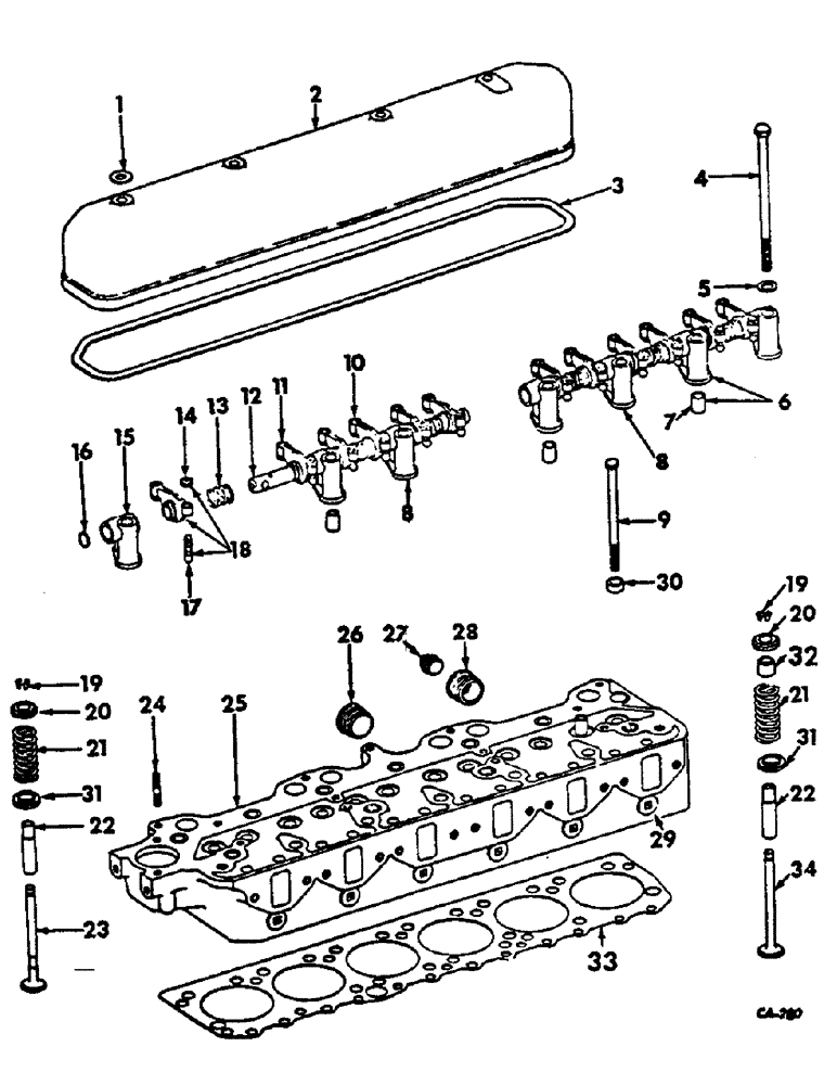 Схема запчастей Case IH 414 - (336) - CYLINDER HEAD AND RELATED PARTS (10) - ENGINE