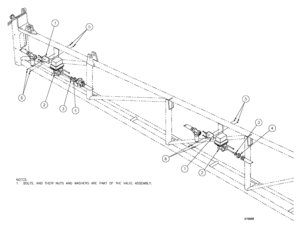 Схема запчастей Case IH SPX3200B - (163) - BOOM, RH/LH, CONTROL VALVES (78) - SPRAYING