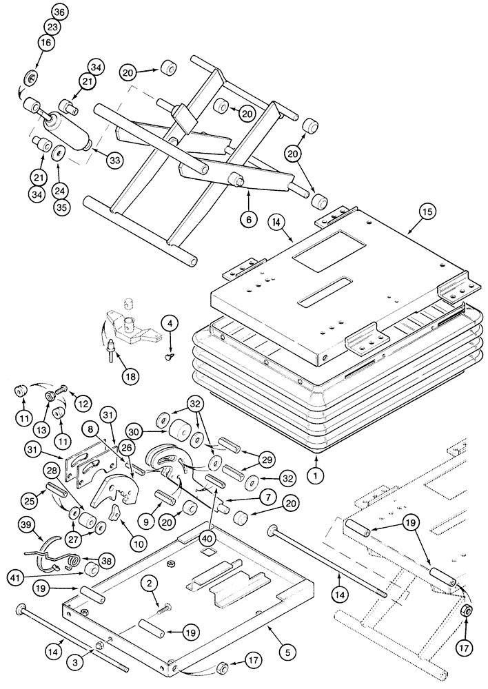 Схема запчастей Case IH 2155 - (9E-24) - MECHANICAL SUSPENSION SEAT, SUSPENSION (10) - CAB & AIR CONDITIONING