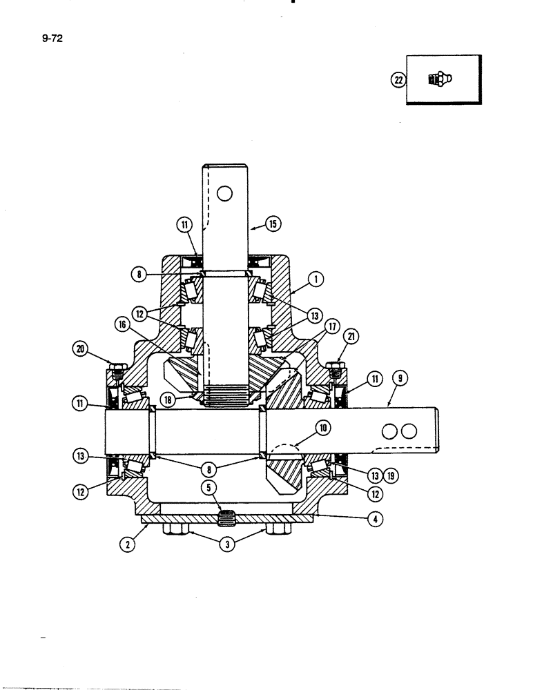 Схема запчастей Case IH 60FS - (9-072) - GEARBOX ASSEMBLY, 60FS MOWER (03) - CHASSIS/MOUNTED EQUIPMENT