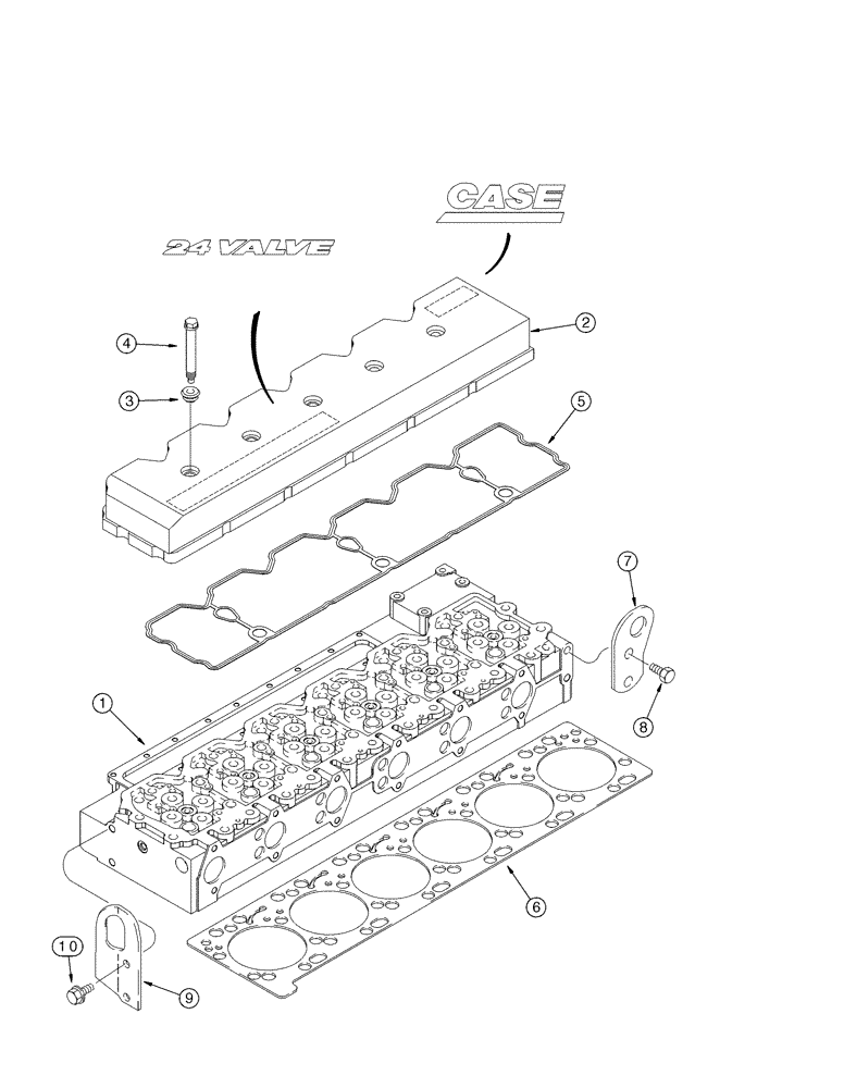 Схема запчастей Case IH MX270 - (02-30) - CYLINDER HEAD COVER, MX240, MX270, 6TAA-8304 EMISSIONS CERTIFIED ENGINE (02) - ENGINE