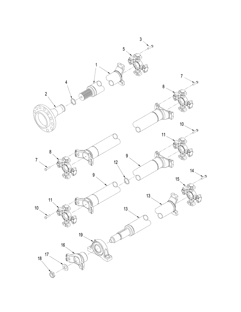 Схема запчастей Case IH STX375 - (06-54) - DRIVE SHAFT (06) - POWER TRAIN