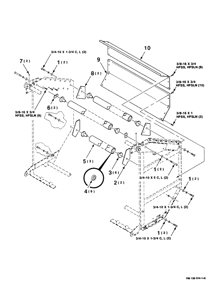 Схема запчастей Case IH 8430 - (5-06) - TAILGATE AND ROLLER ASSEMBLY (16) - BALE EJECTOR