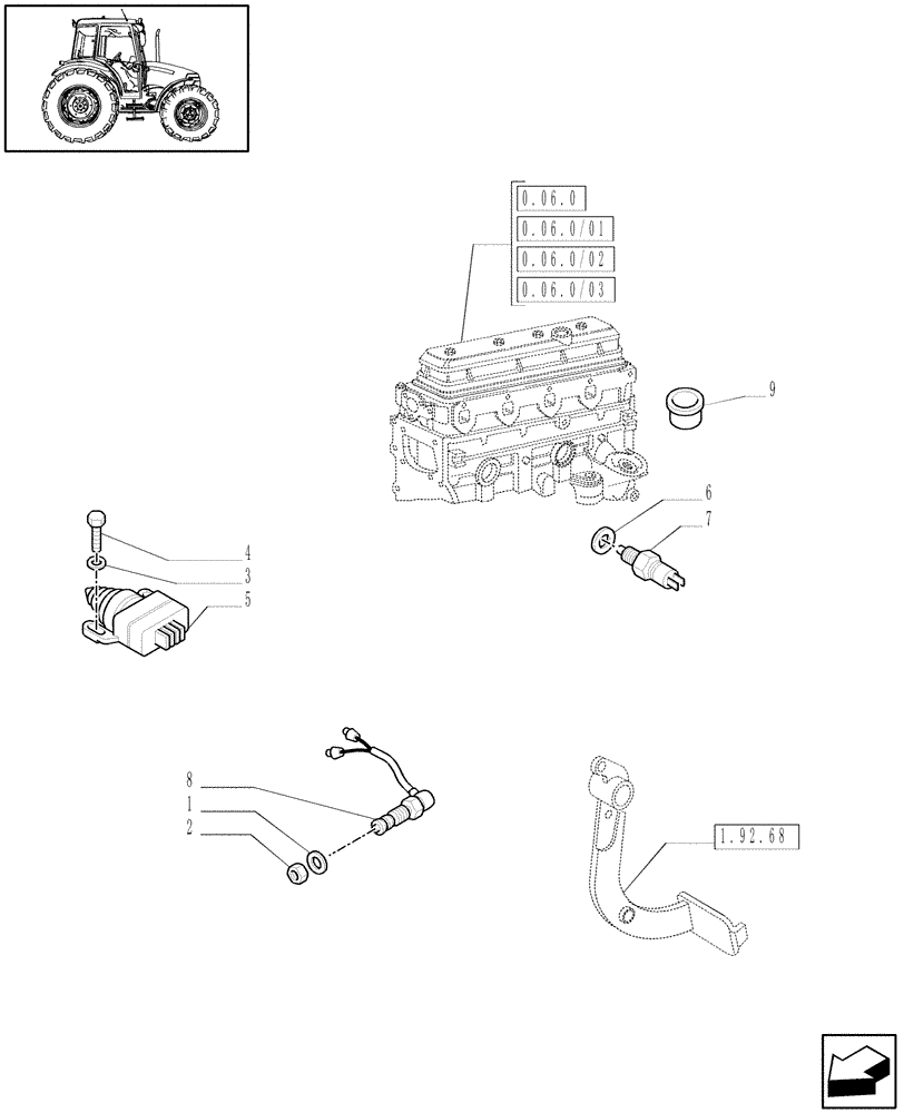 Схема запчастей Case IH JX90 - (1.75.0[02]) - ELECTRIC CONTROLS (06) - ELECTRICAL SYSTEMS