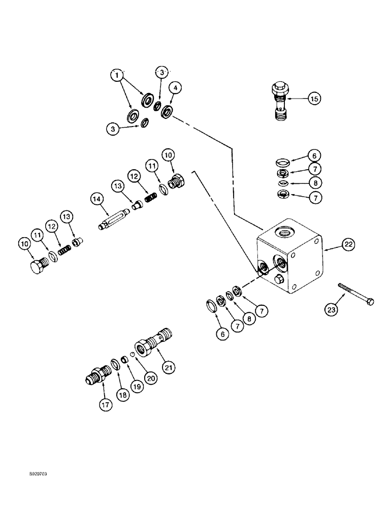 Схема запчастей Case IH 2022 - (6-40) - HYDROSTATIC MOTOR, RELIEF VALVE BLOCK (03) - POWER TRAIN