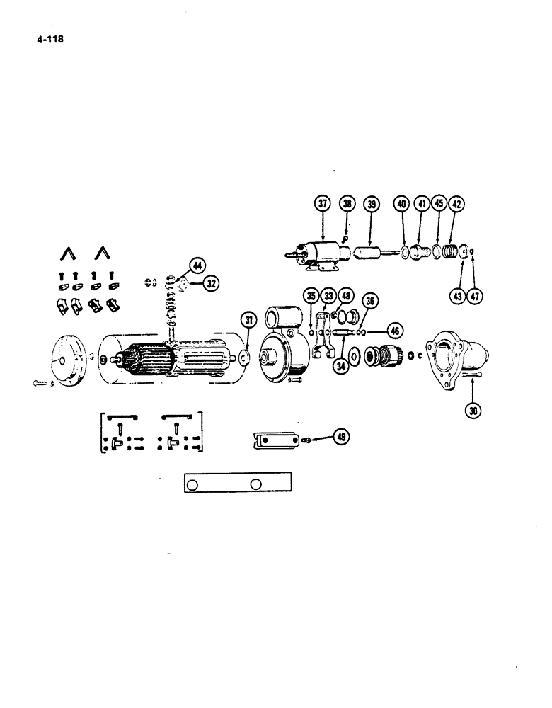 Схема запчастей Case IH 782 - (4-118) - STARTER MOTOR - DELCO REMY, LOW DRUM P.I.N. 507 THRU 681 HIGH DRUM P.I.N. 507 THRU 2124 (06) - ELECTRICAL SYSTEMS