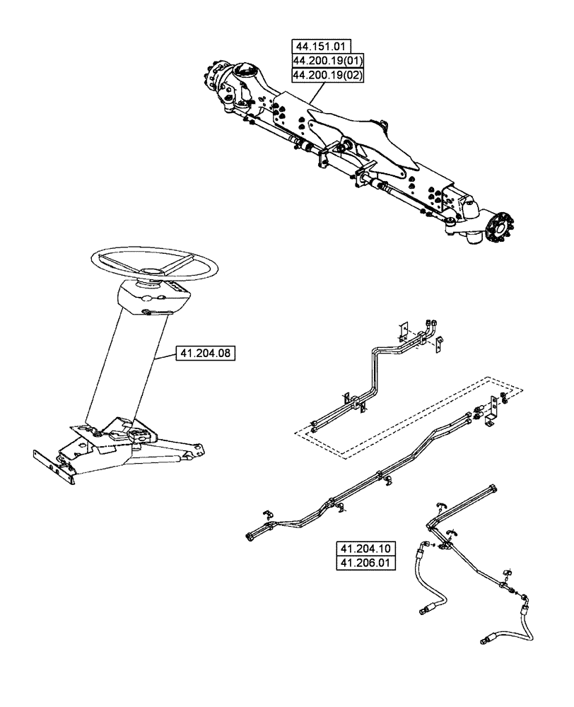 Схема запчастей Case IH 6130 - (41.000.00) - SECTION INDEX - STEERING (41) - STEERING