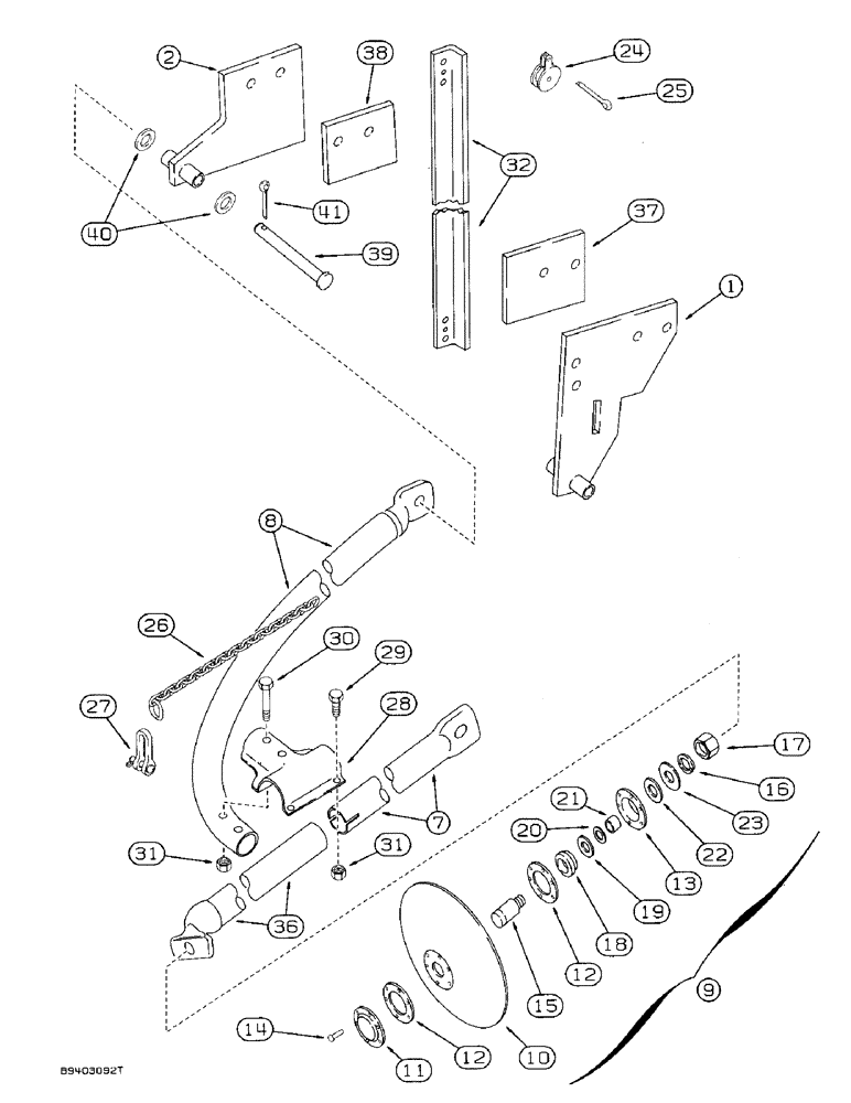 Схема запчастей Case IH 7100 - (9-112) - DISK MARKER, CABLE CONTROLLED TYPE (09) - CHASSIS/ATTACHMENTS