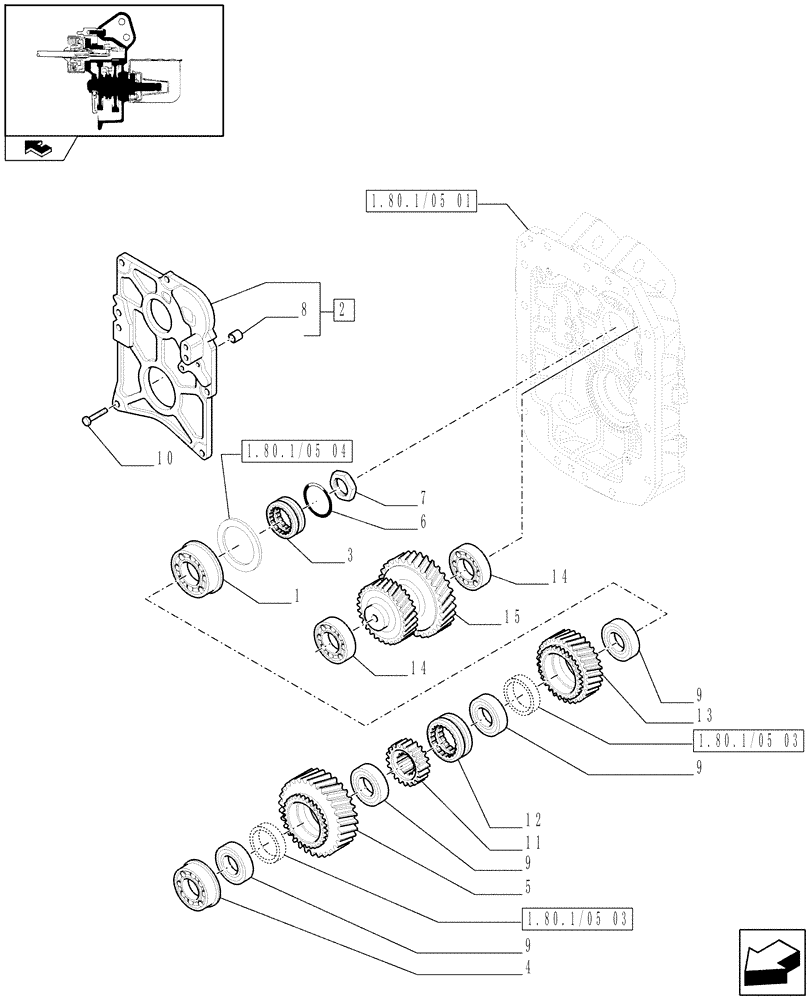 Схема запчастей Case IH PUMA 210 - (1.80.1/05[02]) - (VAR.349-374) 4 SPEED SHIFTABLE PTO ELECTRIC CONTROL 540/540E/1000/1000E - SHAFT AND GEARS - D6479 (07) - HYDRAULIC SYSTEM