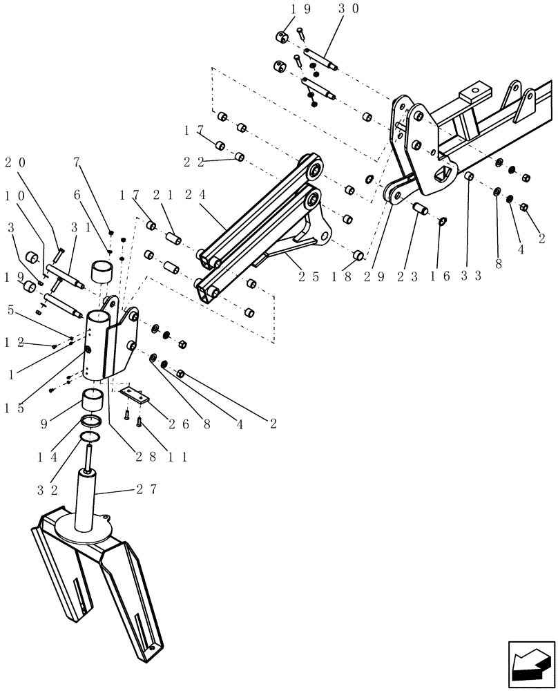 Схема запчастей Case IH 400 - (44.100.07) - LIGHT SINGLE CASTER ASSEMBLY - TOP (44) - WHEELS