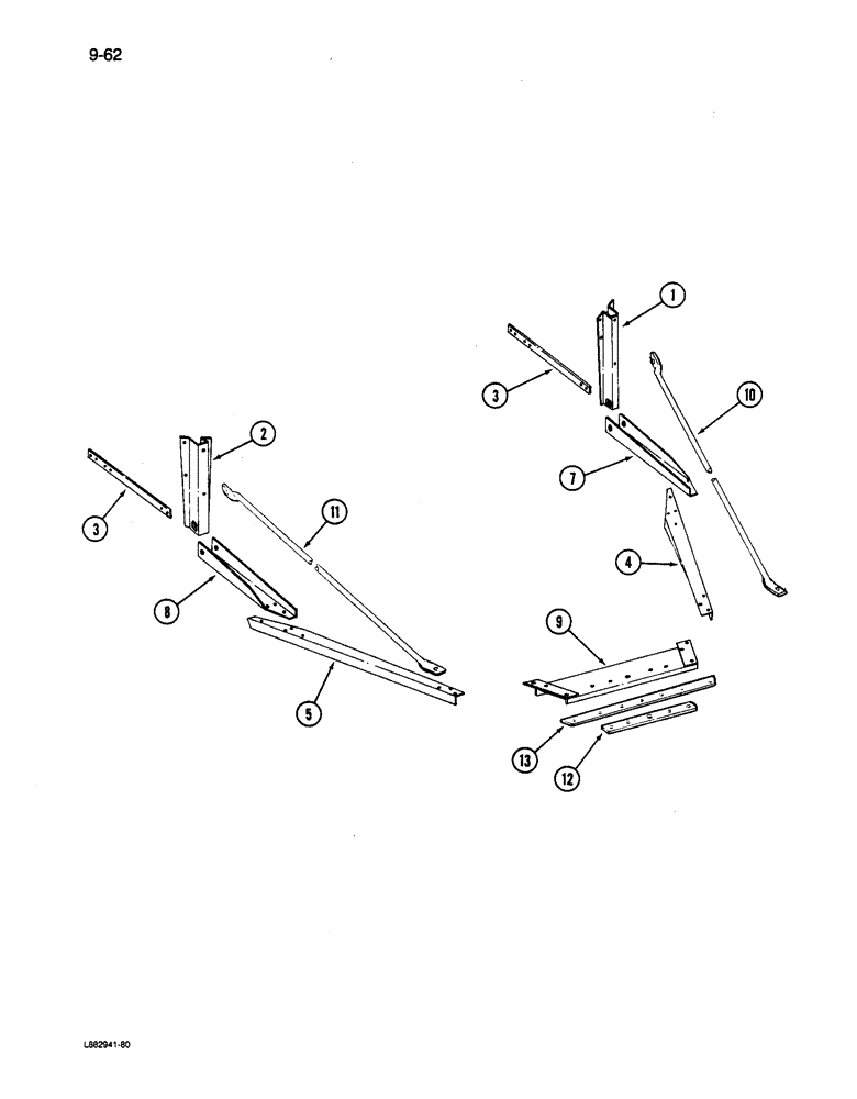 Схема запчастей Case IH 6200 - (9-062) - HITCH LIGHT DUTY, BASIC TRACTOR MULTIPLE HOOK UP, 14 X 6 (09) - CHASSIS/ATTACHMENTS