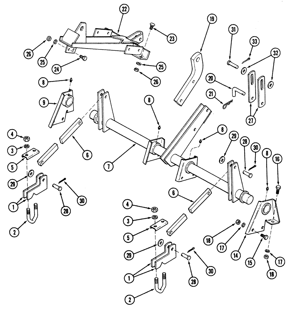 Схема запчастей Case IH 5300 - (9-014) - TWO DRILL HITCH, HYDRAULIC LIFT ARM (09) - CHASSIS