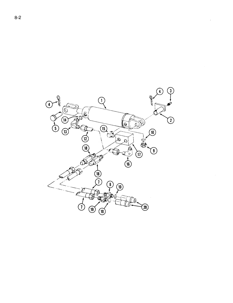 Схема запчастей Case IH 125 - (8-2) - HYDRAULIC EQUIPMENT, PLOWS WITH WELDED HYDRAULIC CYLINDERS 