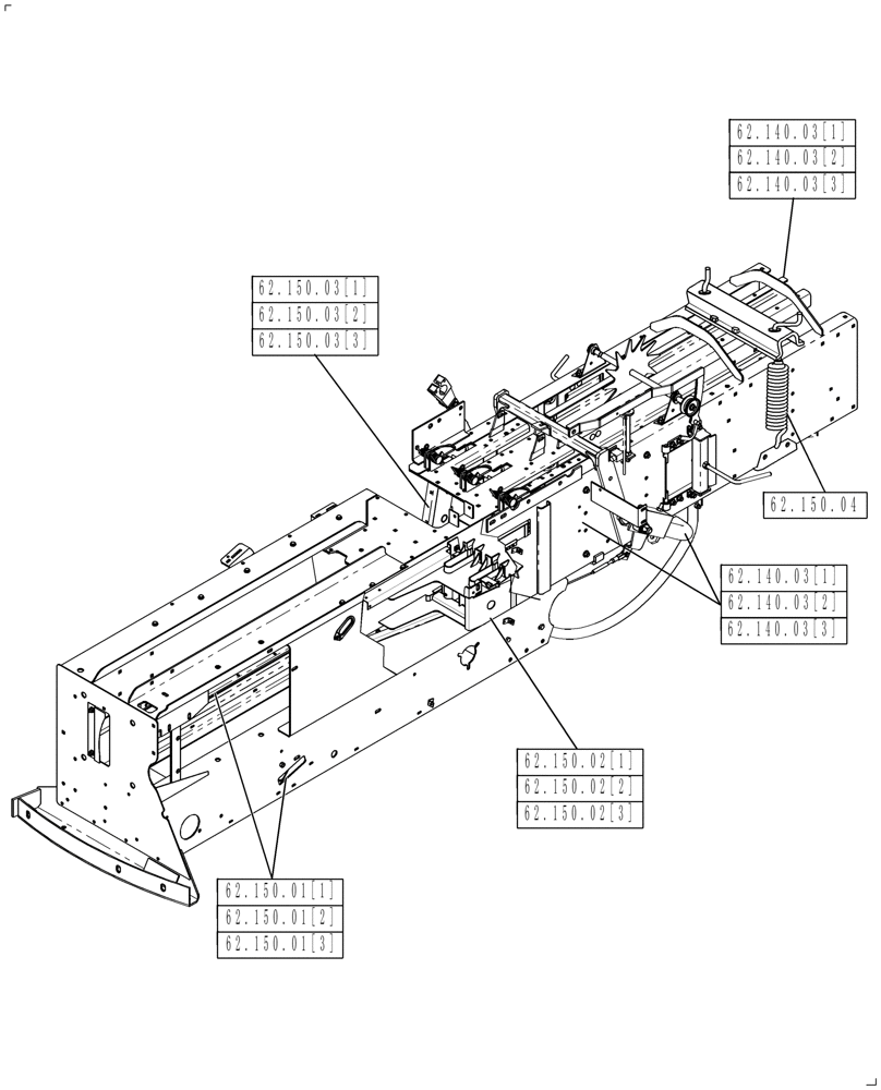 Схема запчастей Case IH SB531 - (00.000.62) - PICTORIAL INDEX, BALE CHAMBER (00) - GENERAL & PICTORIAL INDEX